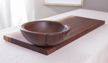 BOWL AND BOARD COMBO IN BLACK WALNUT