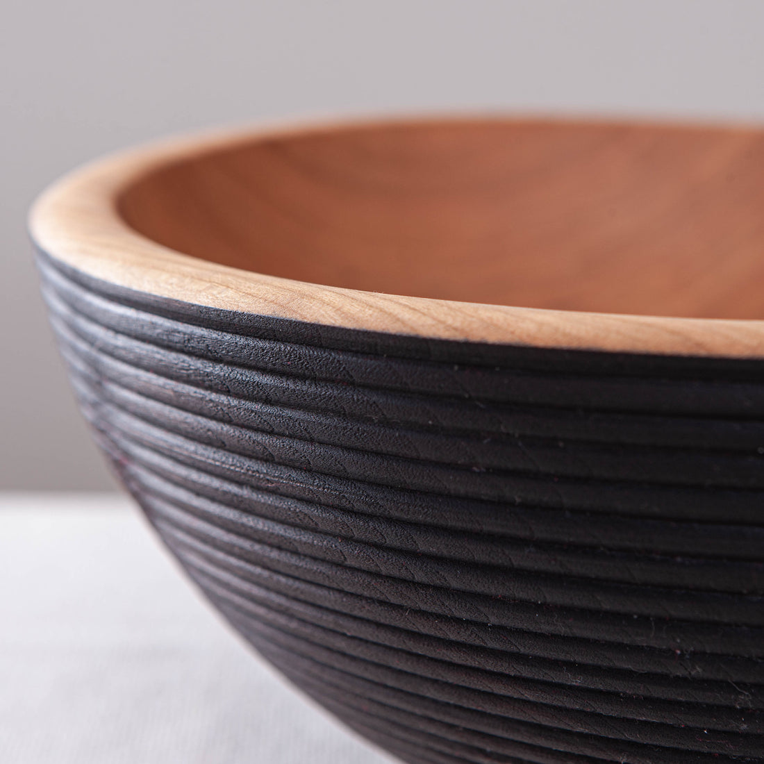 BANNETON BOWL IN EBONIZED CHERRY 13.5"x5"