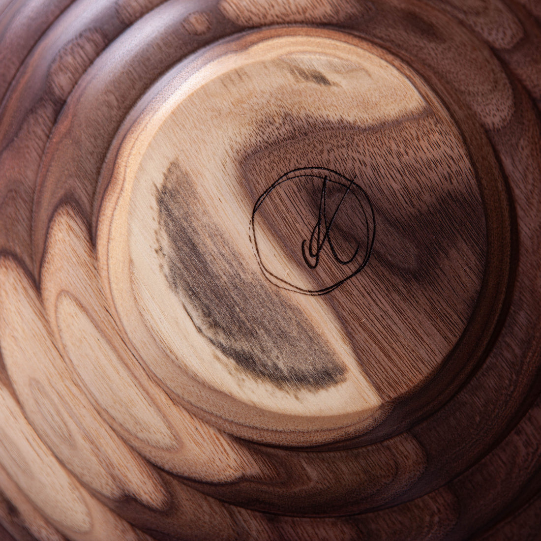 HIVE BOWL IN BLACK WALNUT 13.5"x6.25"