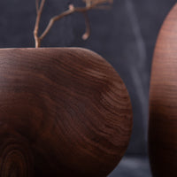 SET OF THREE SUNKEN TOP VESSELS IN TEXTURED BLACK WALNUT