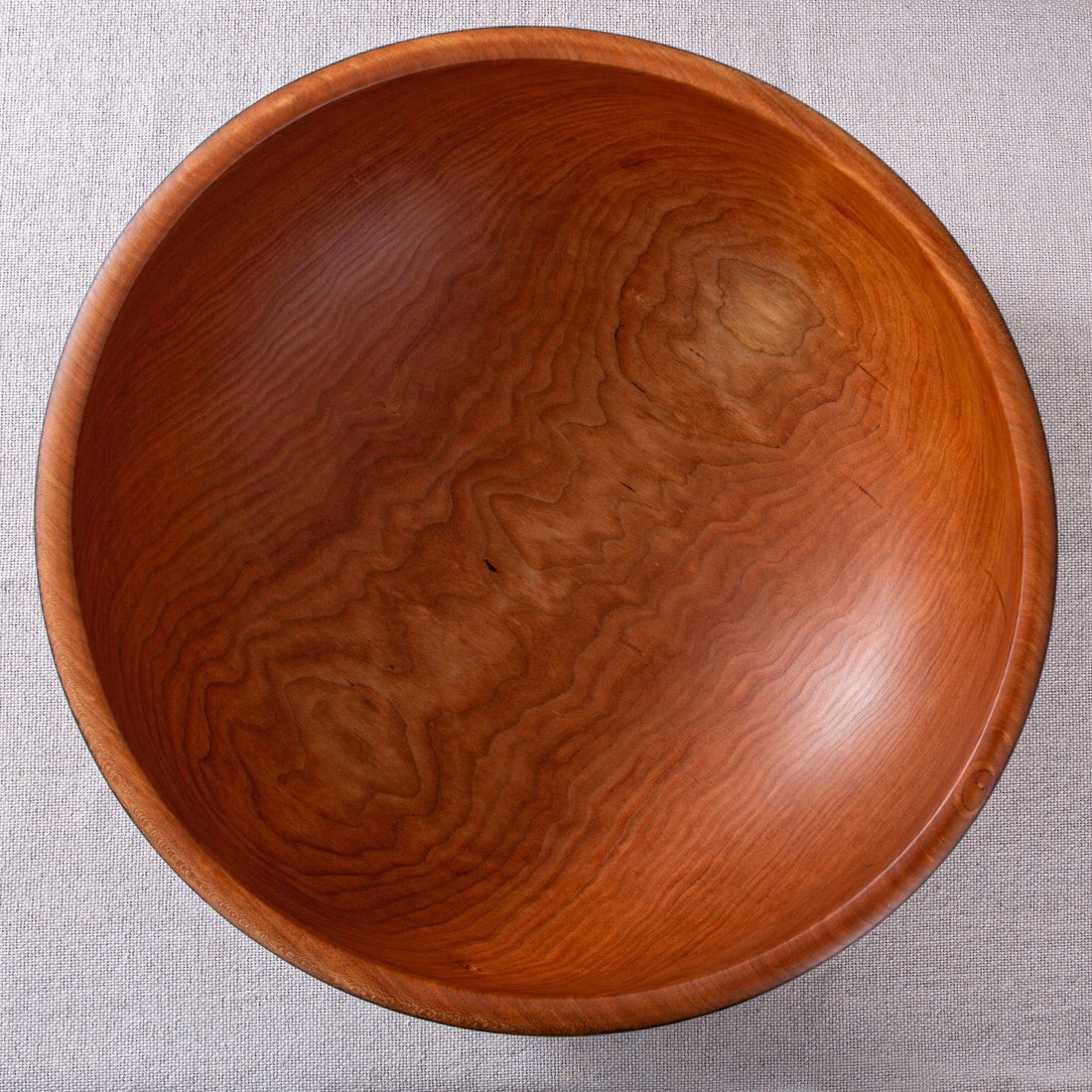 HIVE BOWL WITH HAND HAMMERED/TEXTURED RIM IN EBONIZED CHERRY 15" x 5.5"
