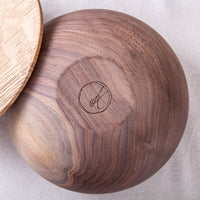 LIDDED VESSEL IN BLACK WALNUT AND WHITE OAK