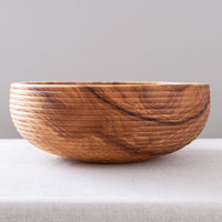 BEADED OBLIQUE BOWL IN FIGURED ASH 13x5"