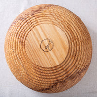 BEADED OBLIQUE BOWL IN FIGURED ASH 13x5"