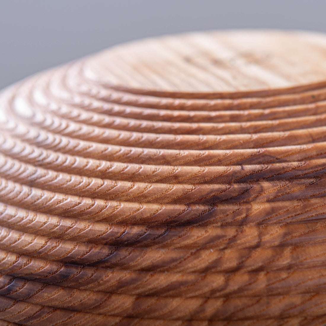 BEADED OBLIQUE BOWL IN FIGURED ASH 13x5"