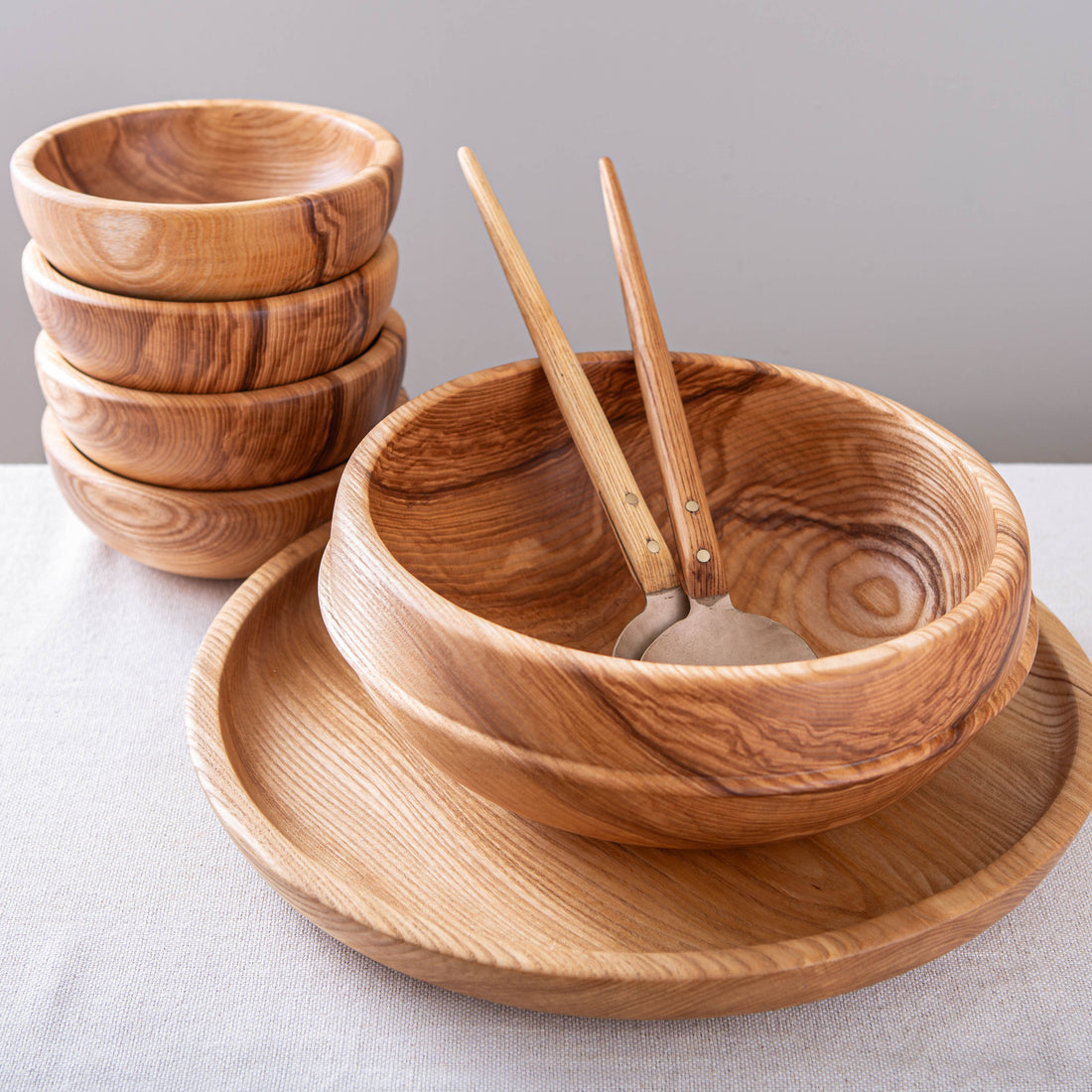 RAISED BEAD OBLIQUE BOWL/PLATTER SET IN FIGURED ASH 13x4.75"