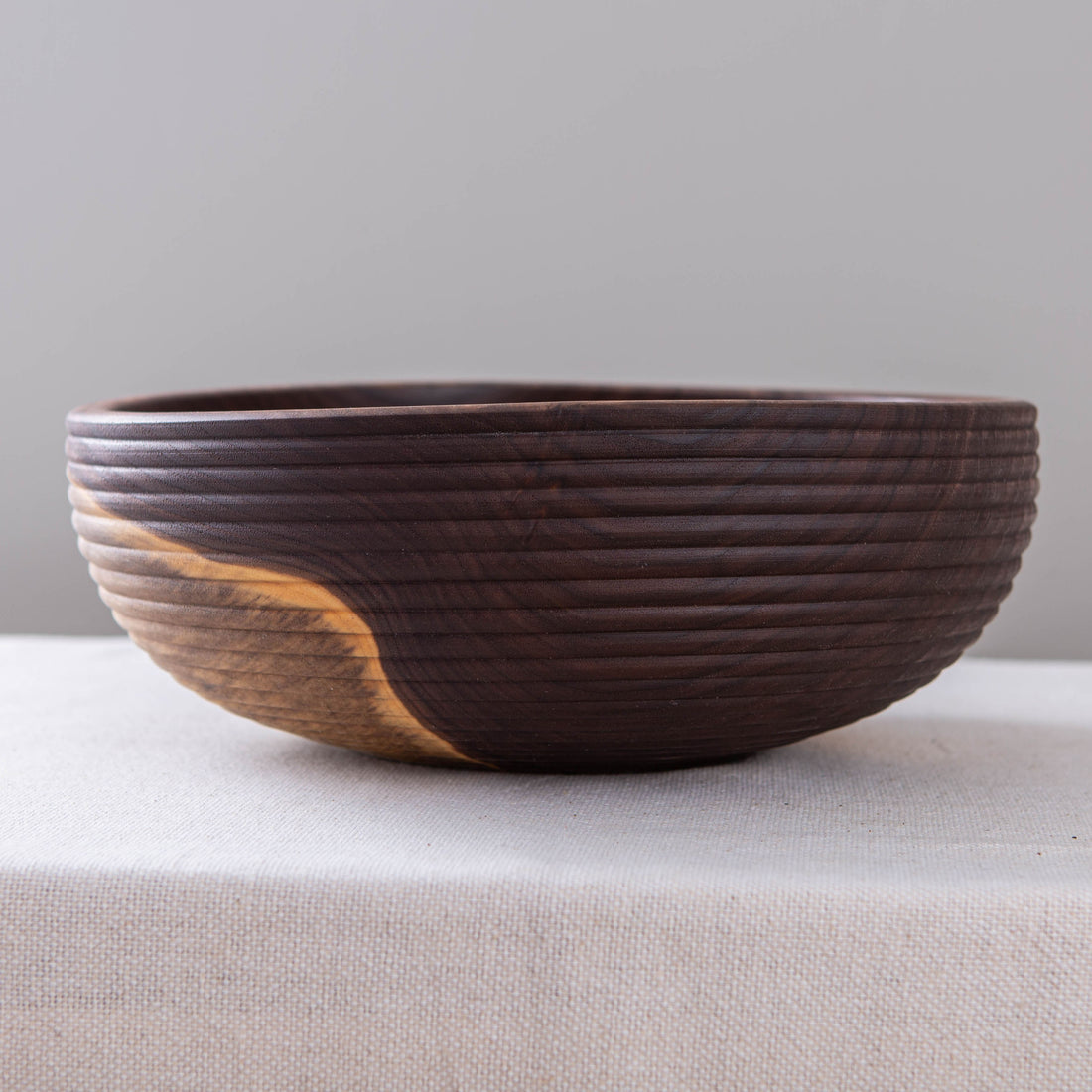 BEADED OBLIQUE BOWL IN BLACK WALNUT  13x4.75"