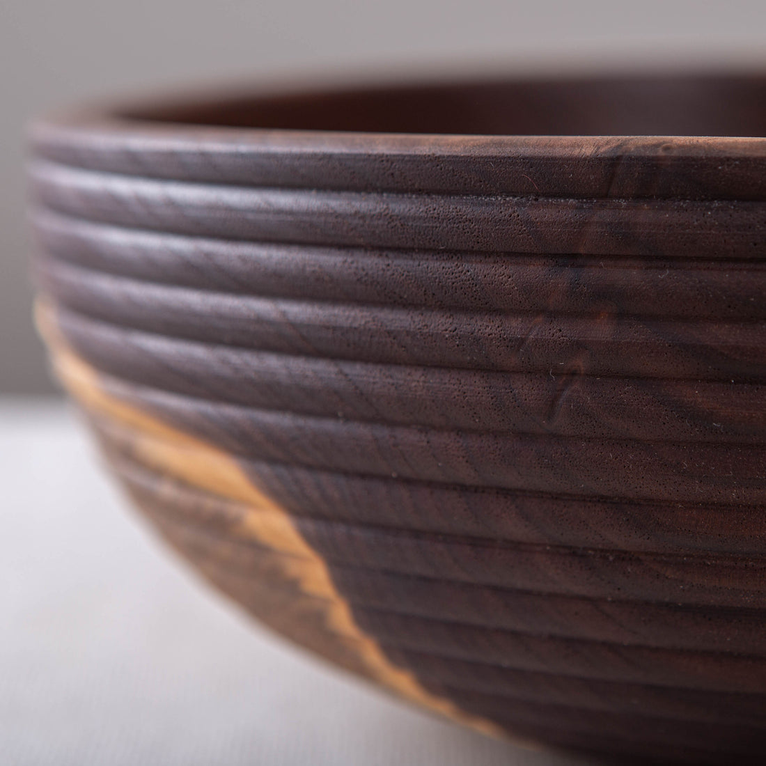 BEADED OBLIQUE BOWL IN BLACK WALNUT  13x4.75"