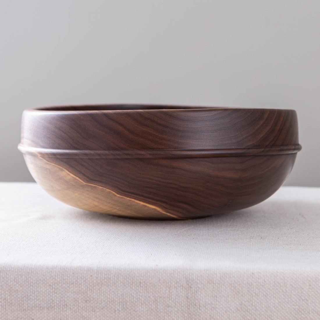 RAISED BEAD OBLIQUE BOWL IN BLACK WALNUT  13x4.75"