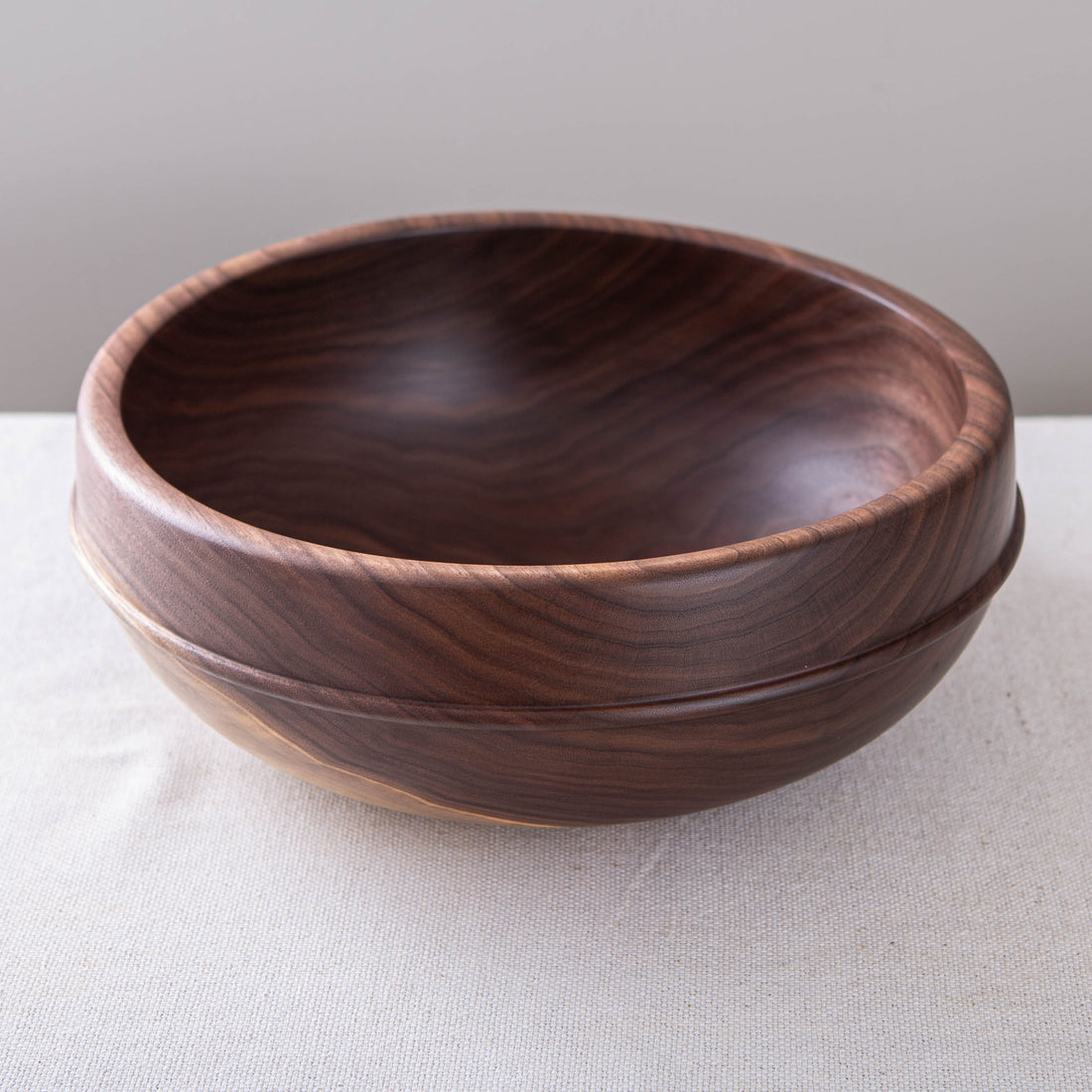RAISED BEAD OBLIQUE BOWL IN BLACK WALNUT  13x4.75"