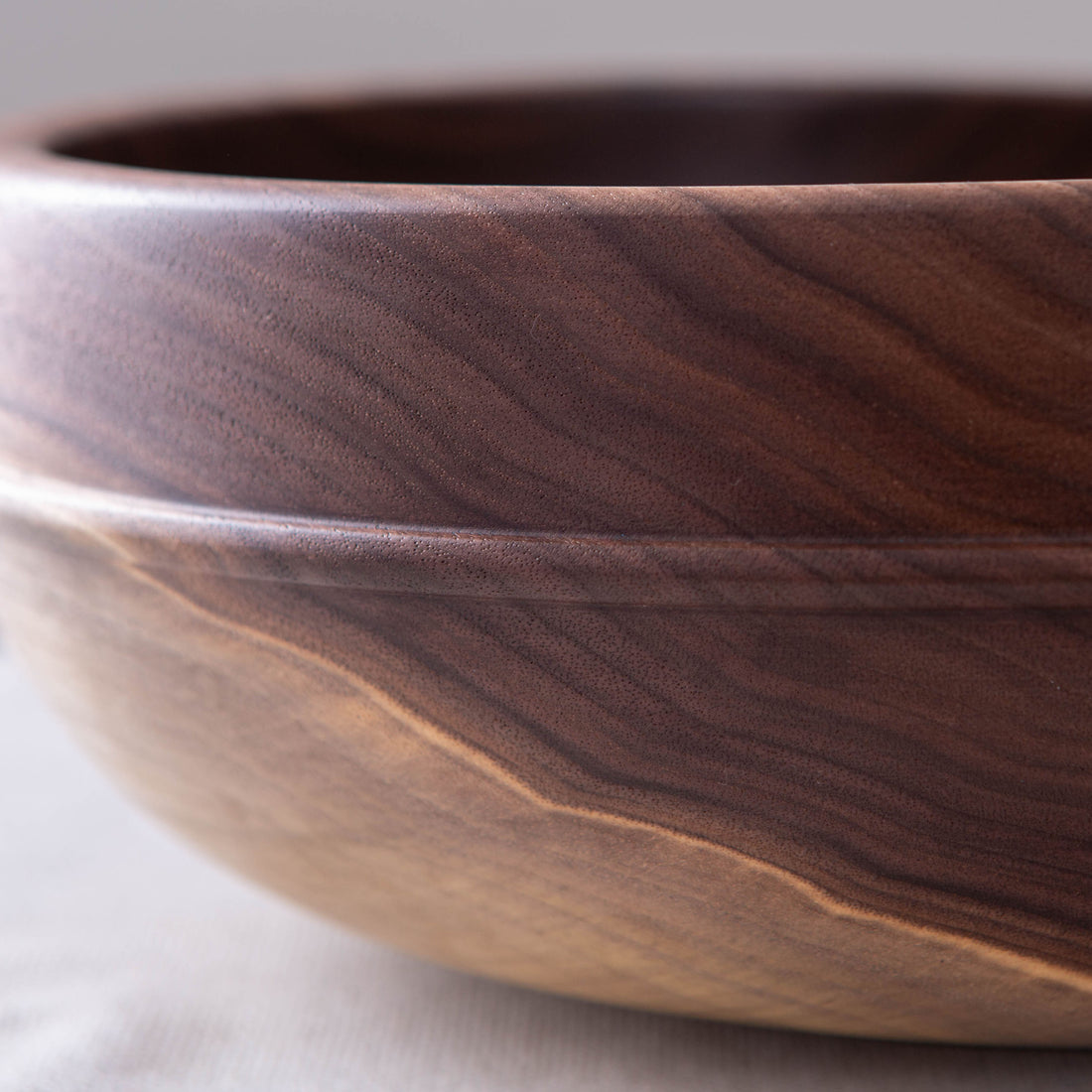 RAISED BEAD OBLIQUE BOWL IN BLACK WALNUT  13x4.75"