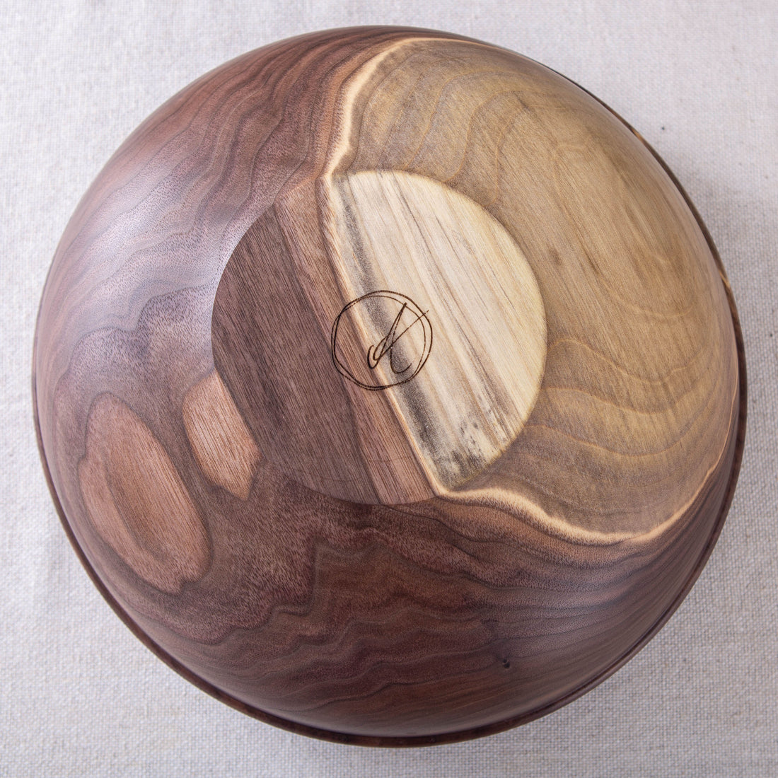 RAISED BEAD OBLIQUE BOWL IN BLACK WALNUT  13x4.75"