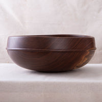 RAISED BEAD OBLIQUE BOWL IN BLACK WALNUT 14x5.5"