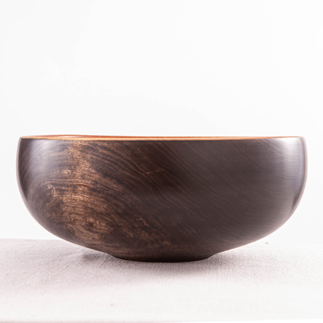 OBLIQUE BOWL IN CHERRY AND EBONIZED CHERRY 15" x 6.25"