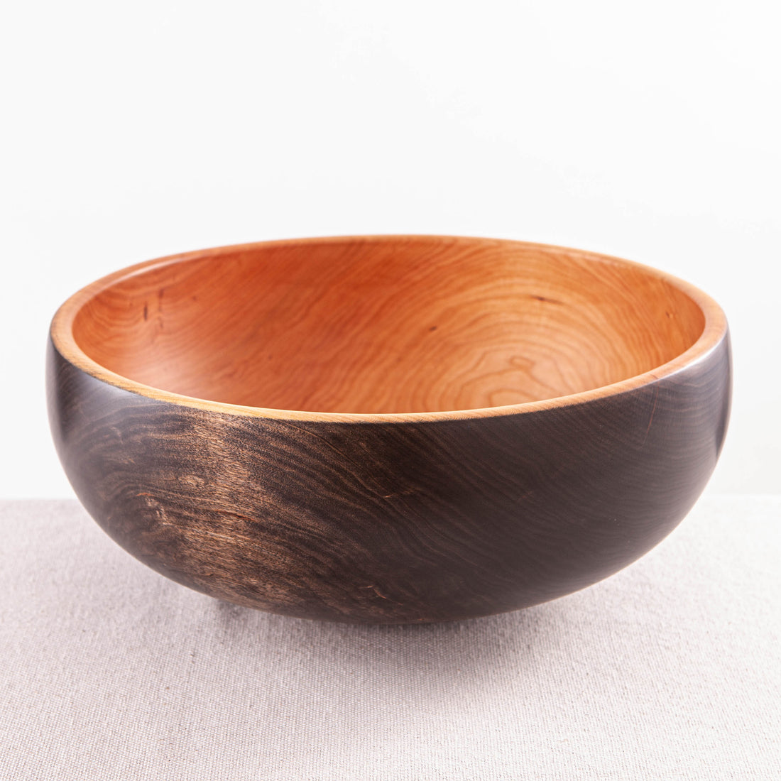 OBLIQUE BOWL IN CHERRY AND EBONIZED CHERRY 15" x 6.25"
