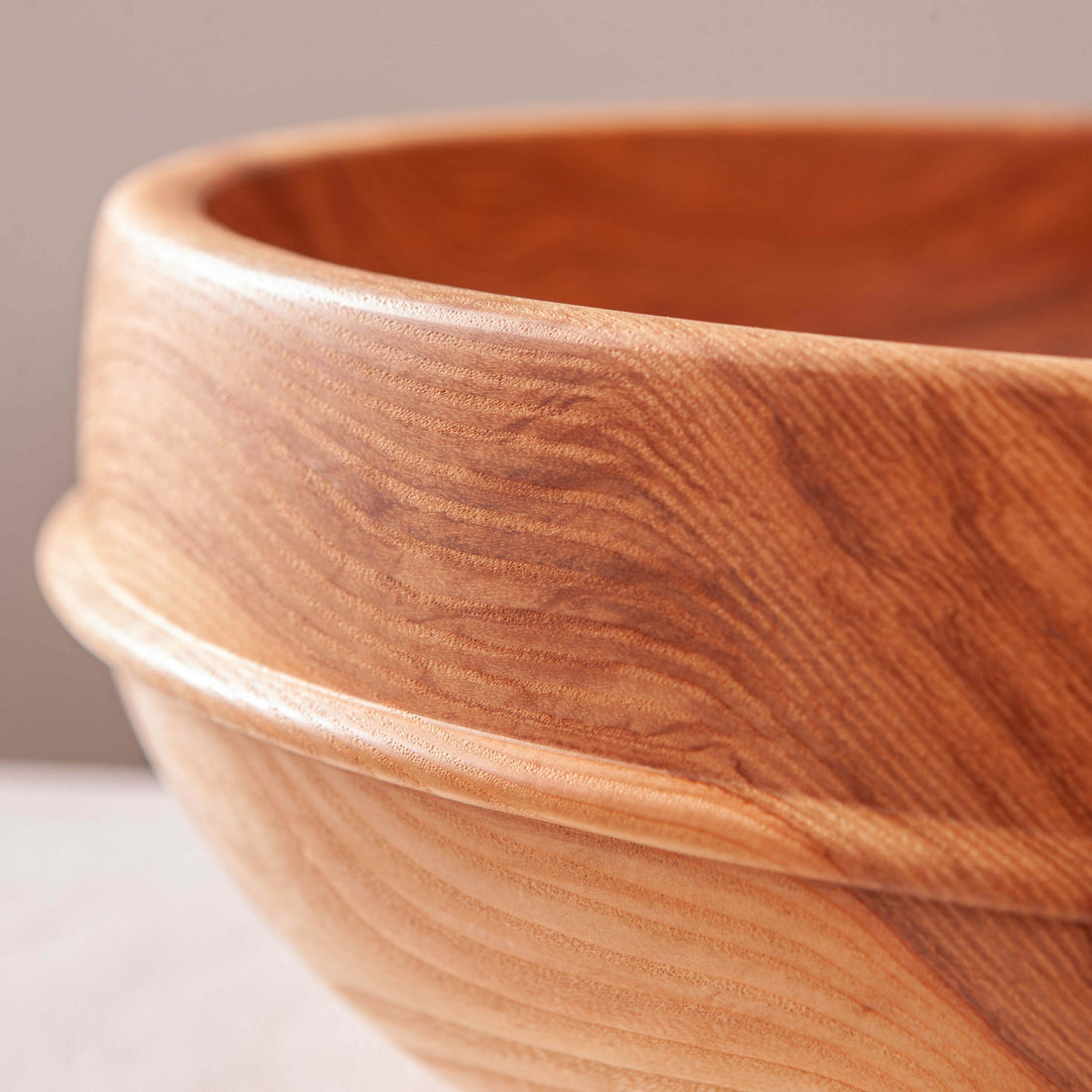 OBLIQUE RAISED BEAD BOWL IN FIGURED ASH 16.5" x 6.25"