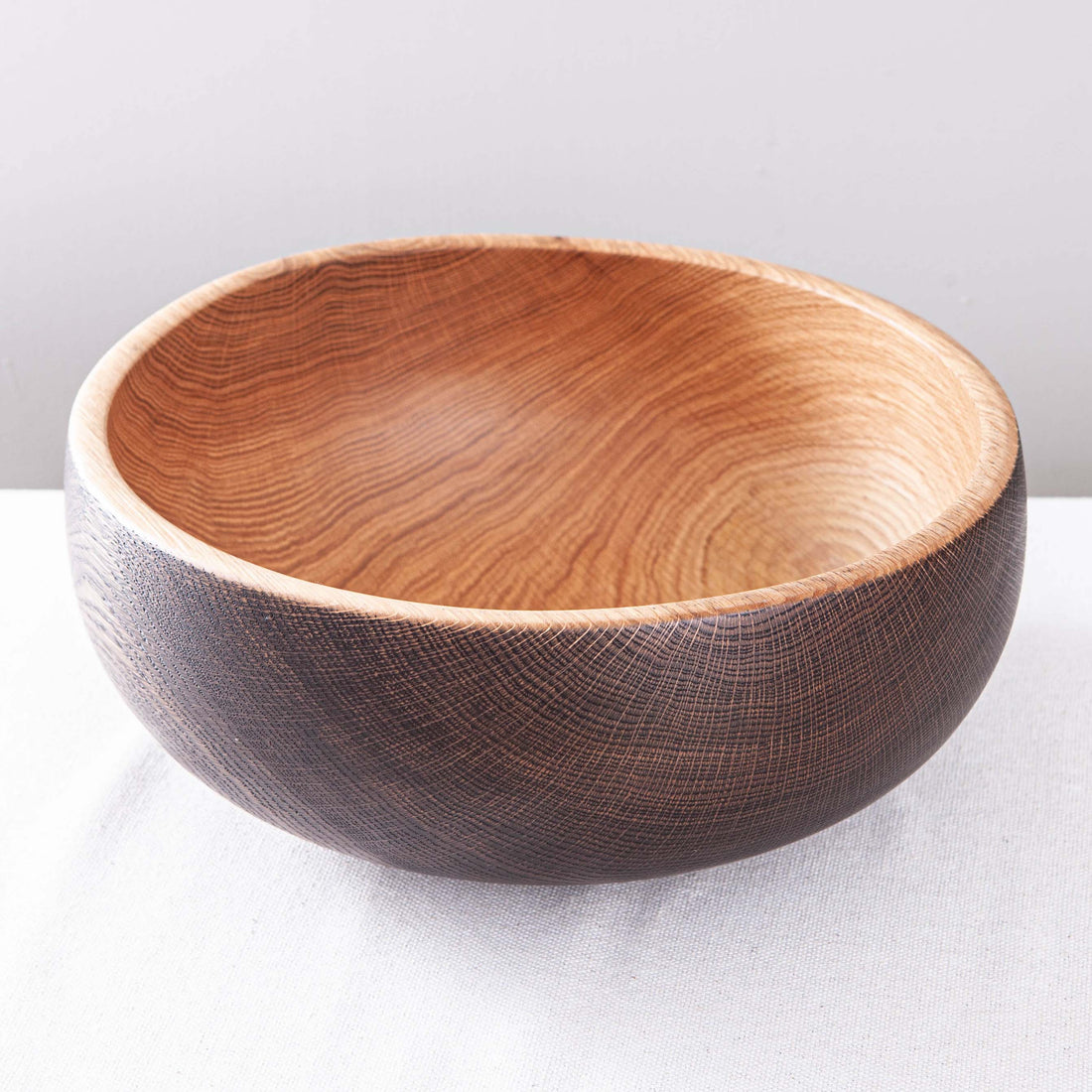 OBLIQUE BOWL IN WHITE OAK 15" x 6"