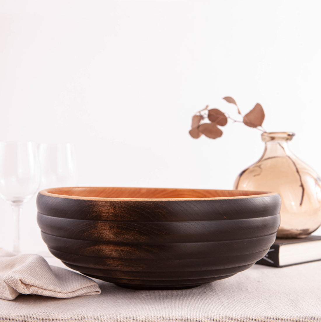 HIVE BOWL IN CHERRY AND EBONIZED CHERRY