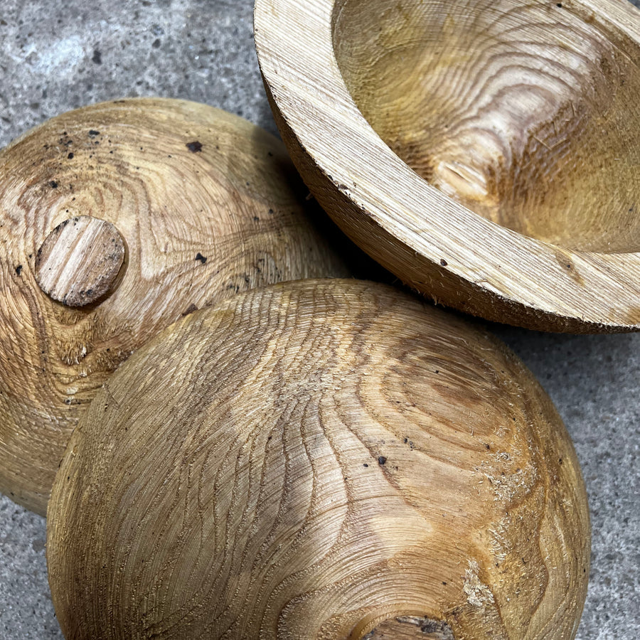 ROUGHED OUT BOWL BLANKS IN FIGURED WHITE ASH