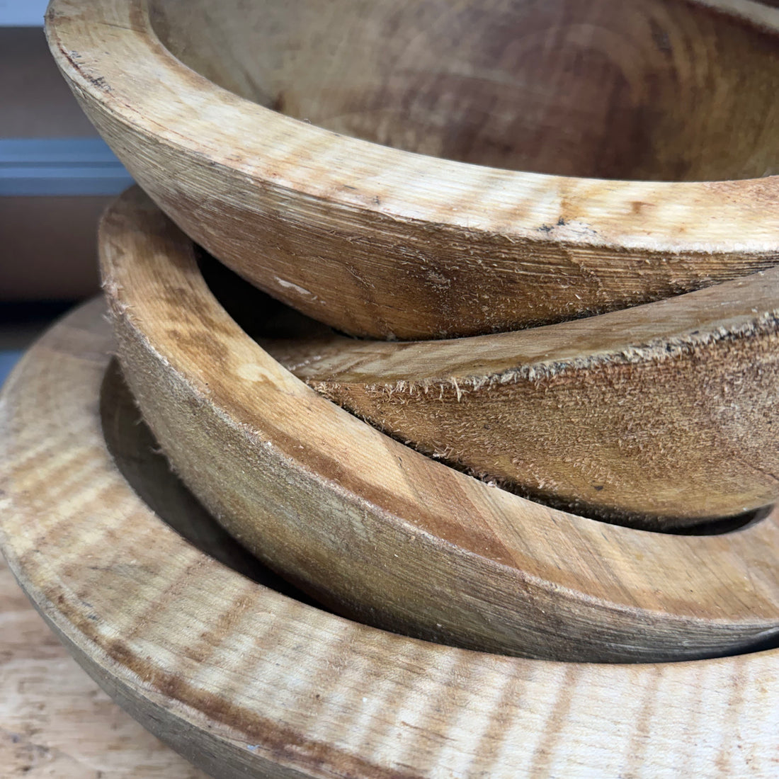 ROUGHED OUT BOWL BLANKS IN CURLY RED MAPLE
