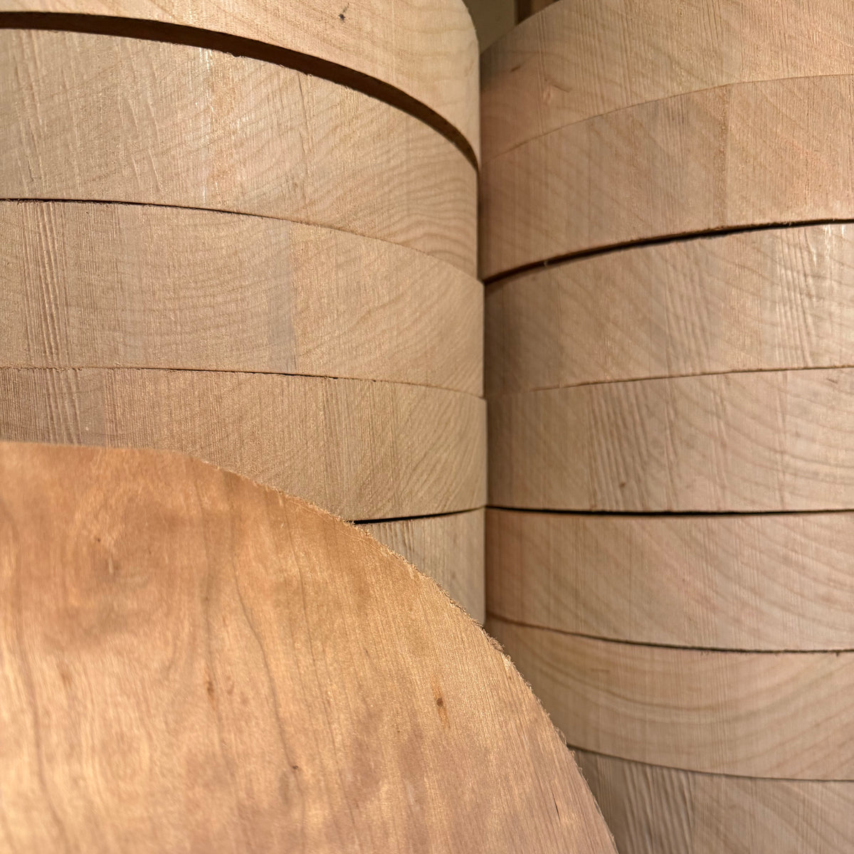 Platter blanks in Curly Pennsylvania Cherry