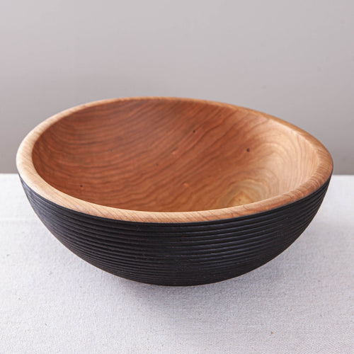 BANNETON BOWL IN EBONIZED CHERRY 13.5"x5"
