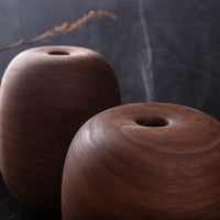 SET OF THREE SUNKEN TOP VESSELS IN TEXTURED BLACK WALNUT