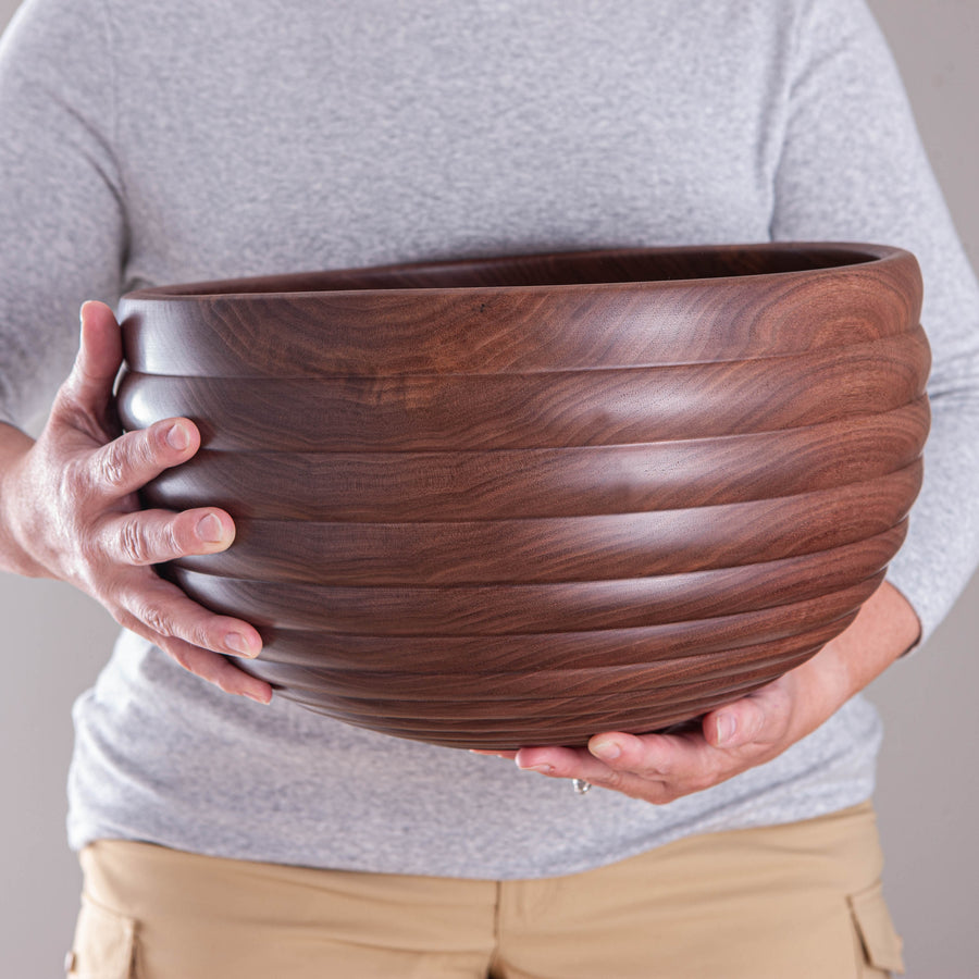 HIVE BOWL IN BLACK WALNUT 14.75"x8.25"