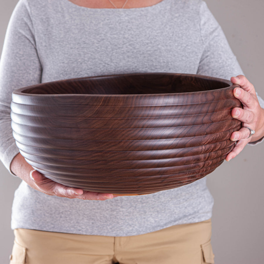 HIVE BOWL IN BLACK WALNUT 17"x7.75"