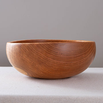 OBLIQUE BOWL IN CURLY CHERRY 13x5"