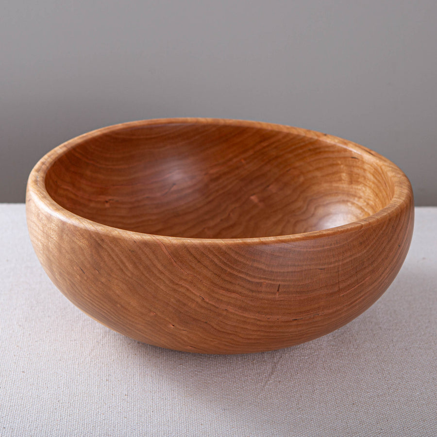 OBLIQUE BOWL IN CURLY CHERRY 13x5"