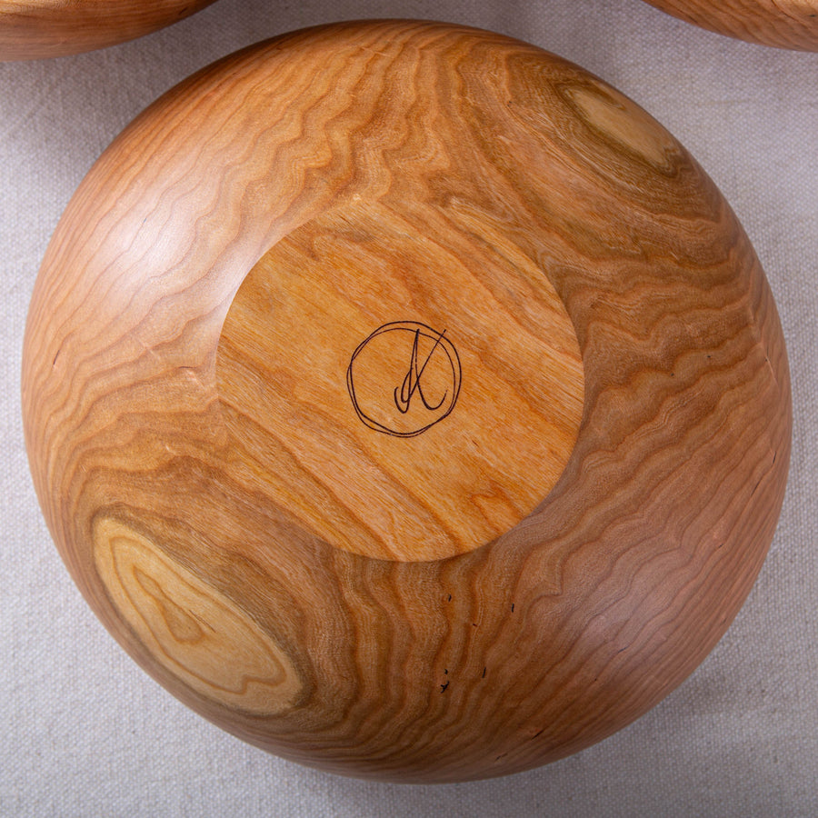 OBLIQUE BOWL IN CURLY CHERRY 13x5"