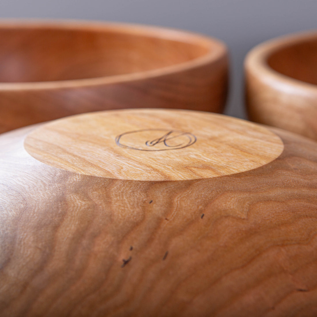 OBLIQUE BOWL IN CURLY CHERRY 13x5"