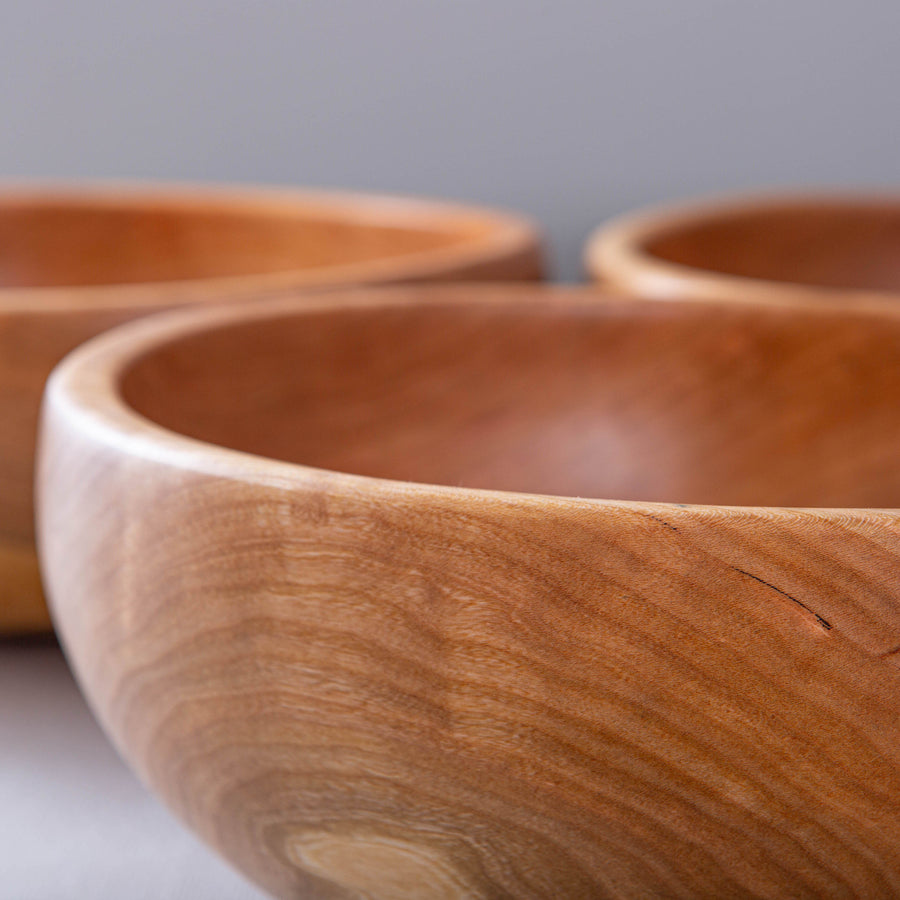 OBLIQUE BOWL IN CURLY CHERRY 13x5"