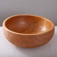 BEADED OBLIQUE BOWL IN CURLY CHERRY 13x5"