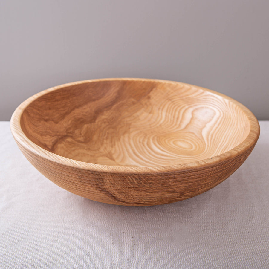 BANNETON BOWL IN FIGURED ASH 17.5"X5”