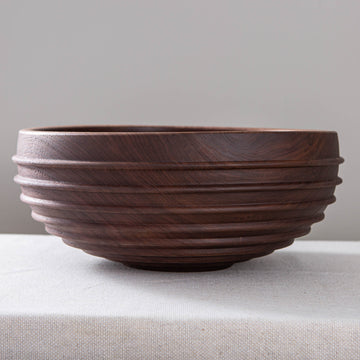 CASSINI BOWL IN TEXTURED BLACK WALNUT 14"x5.5"