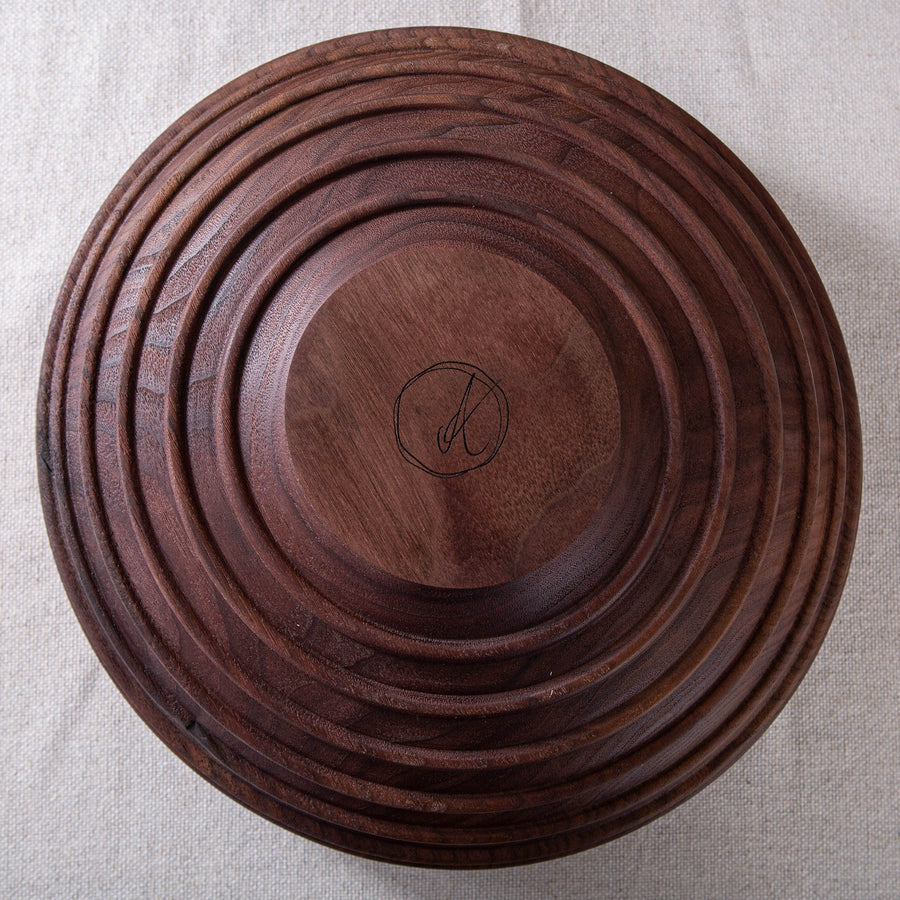 CASSINI BOWL IN TEXTURED BLACK WALNUT 14"x5.5"