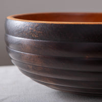 HIVE BOWL WITH HAND HAMMERED/TEXTURED RIM IN EBONIZED CHERRY 15" x 5.5"