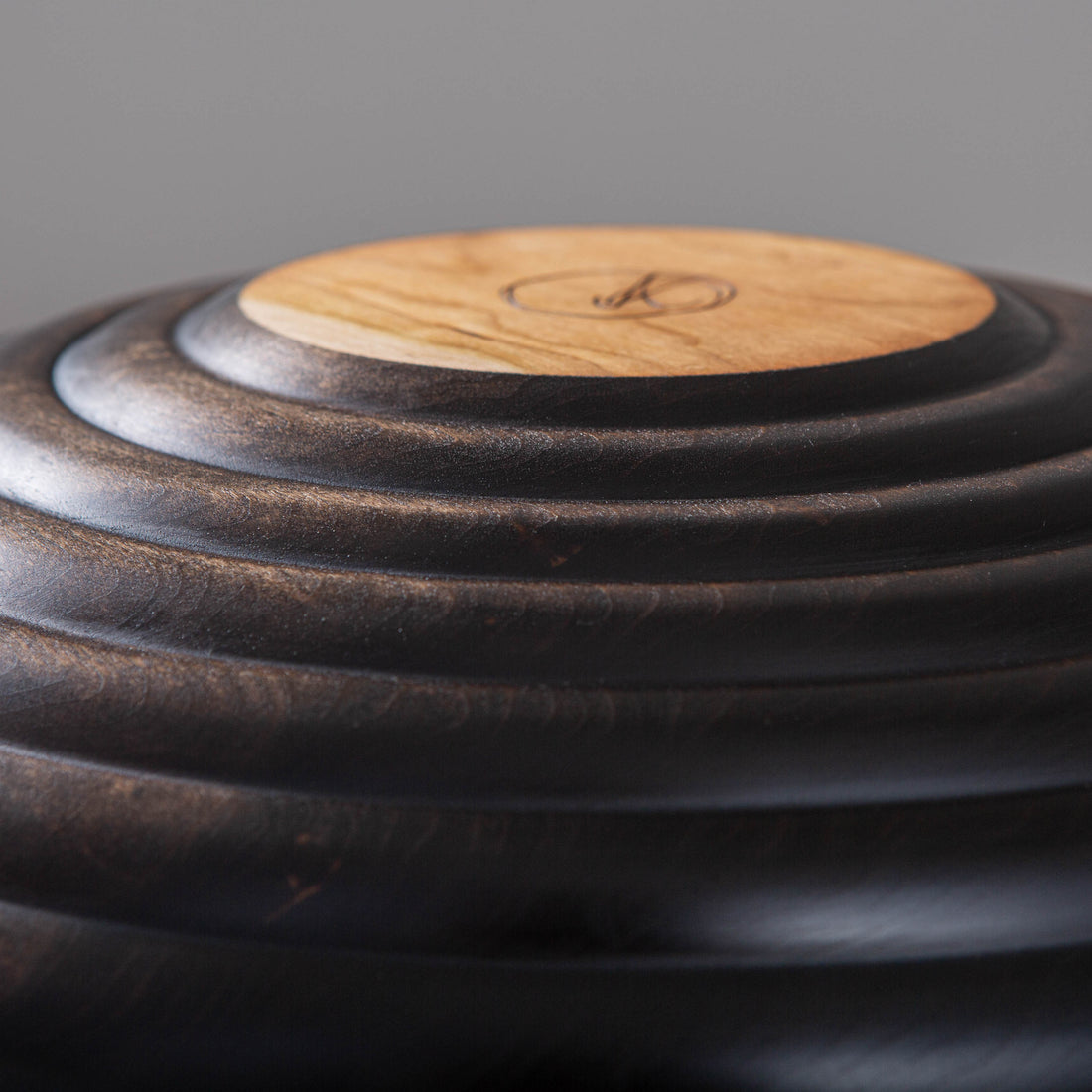 HIVE BOWL WITH HAND HAMMERED/TEXTURED RIM IN EBONIZED CHERRY 15" x 5.5"