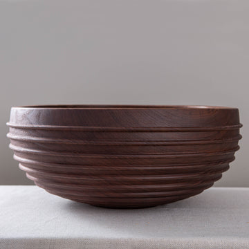 CASSINI BOWL IN TEXTURED BLACK WALNUT 19x7.75"