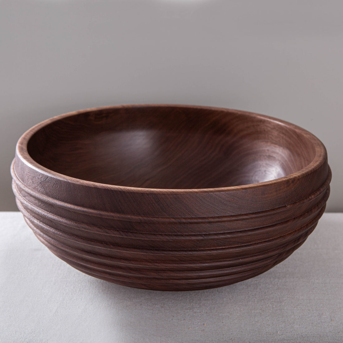 CASSINI BOWL IN TEXTURED BLACK WALNUT 19x7.75"