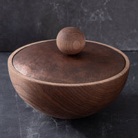 LIDDED VESSEL IN PATINATED COPPER AND BLACK WALNUT 3