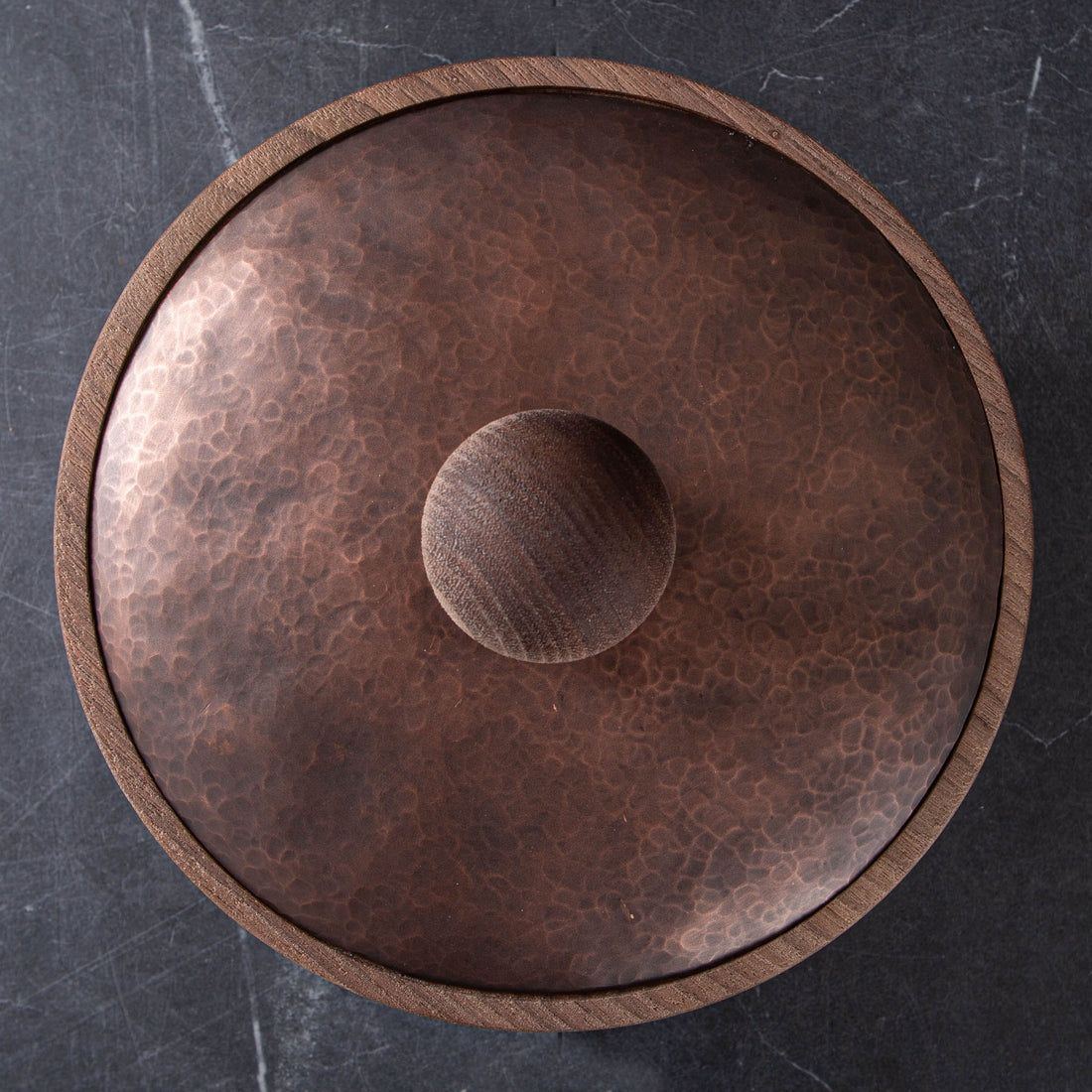 LIDDED VESSEL IN PATINATED COPPER AND BLACK WALNUT 3