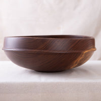 RAISED BEAD OBLIQUE BOWL IN BLACK WALNUT  14x5"