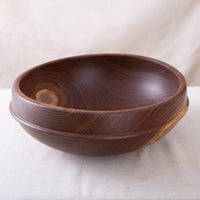 RAISED BEAD OBLIQUE BOWL IN BLACK WALNUT  14x5"