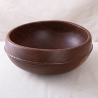RAISED BEAD OBLIQUE BOWL IN BLACK WALNUT  14x5.5"