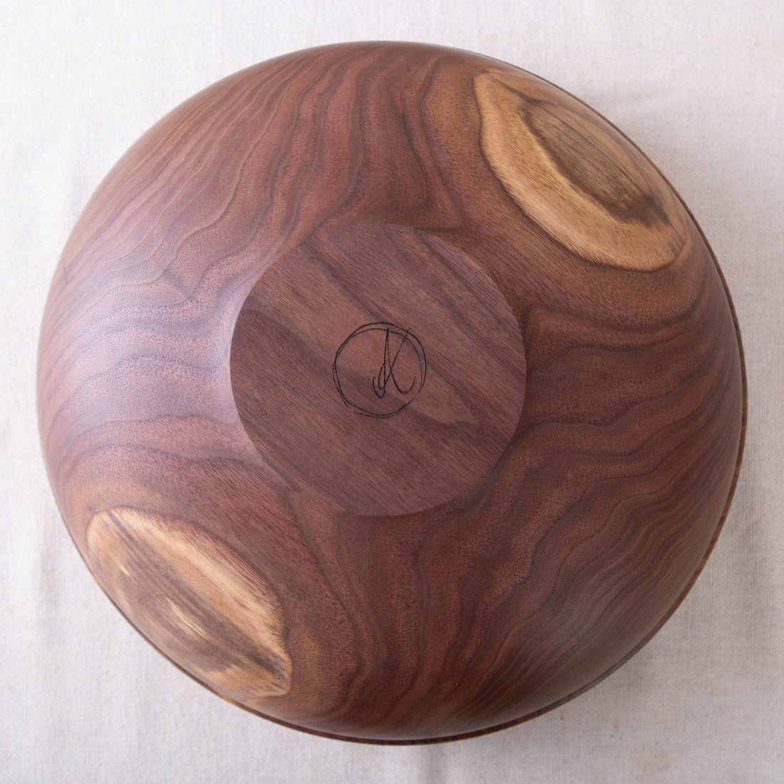 RAISED BEAD OBLIQUE BOWL IN BLACK WALNUT  14x5.5"