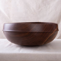 RAISED BEAD OBLIQUE BOWL IN BLACK WALNUT  16x6.5"