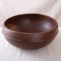 RAISED BEAD OBLIQUE BOWL IN BLACK WALNUT  16x6.5"